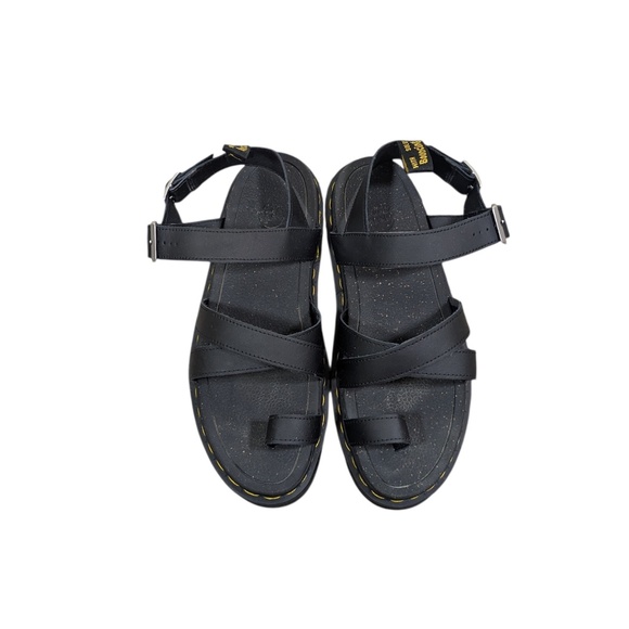 Dr. Martens Black Avry Hydro Leather Strap Sandals Size 10 - Picture 3 of 5
